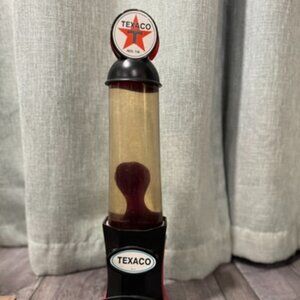 Vintage 1990’s Texaco Gas Pump Lava Lamp - Black Base, Red Wax, Clear Liquid